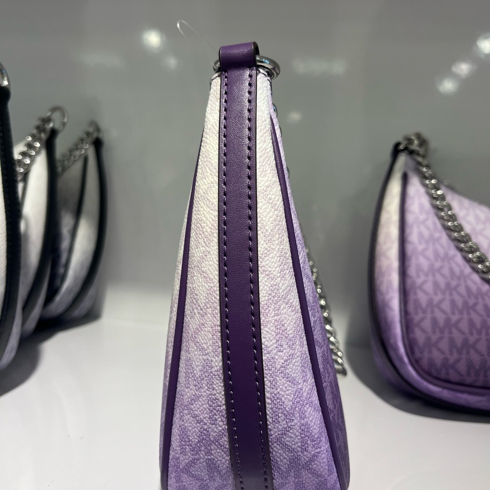 Michael Kors Large Purple Ombre Pouchette Crossbody - Picture 2 of 6
